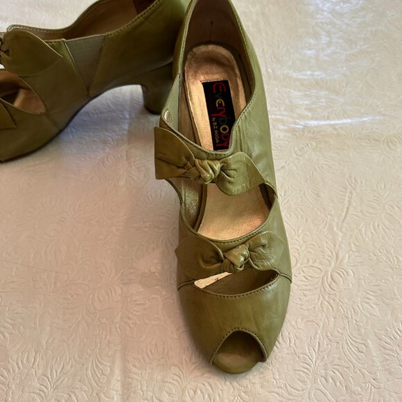Everybody by bz moda Light Green open Toe Heels Size 40.5 - Picture 3 of 13